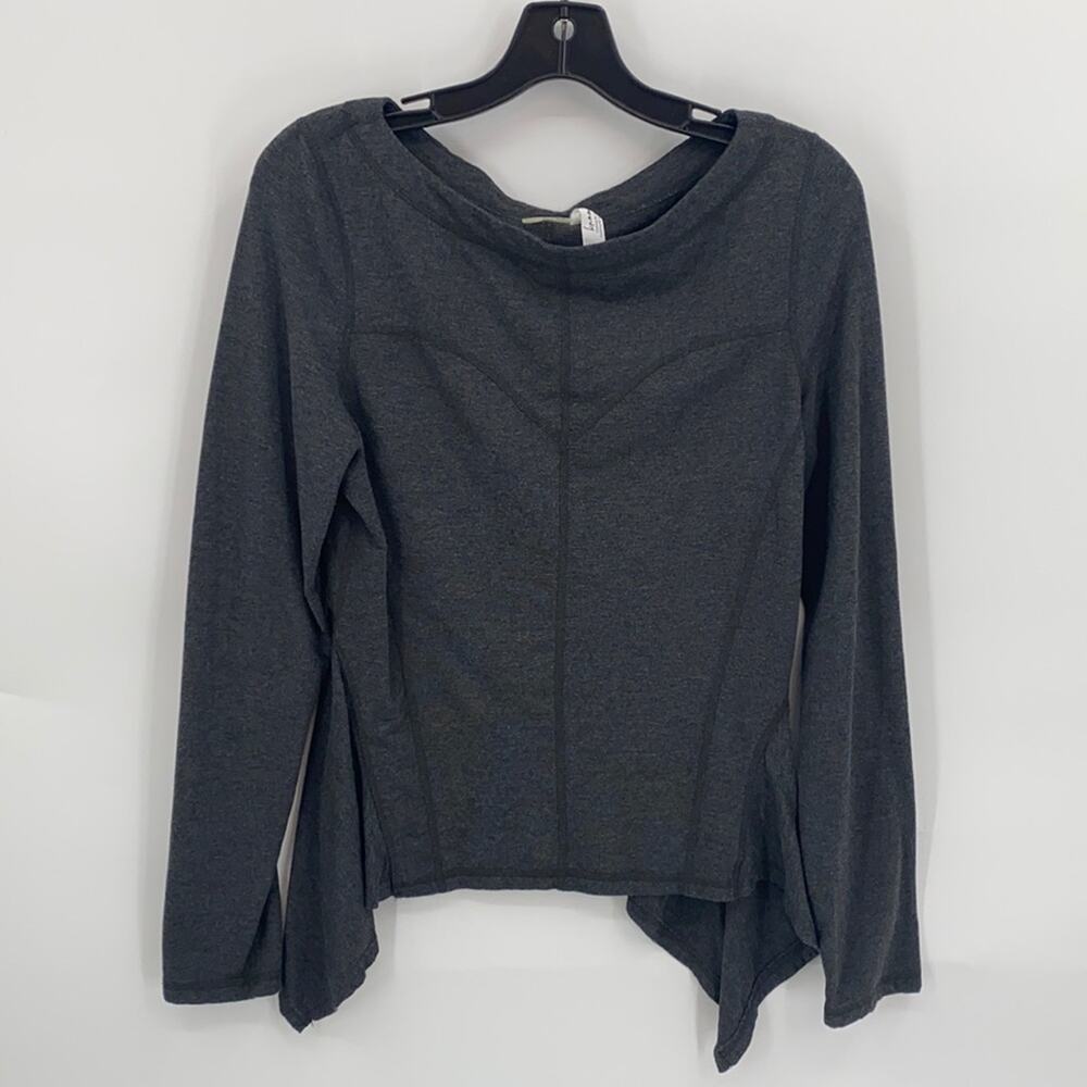 Karma Women's Gray Long Sleeve Active Wear Top Size Large